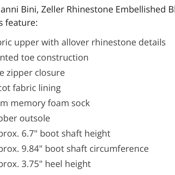 Gianni Bini ZELLER Rhinestones Embellished Block Heel Booties - Picture 9 of 10